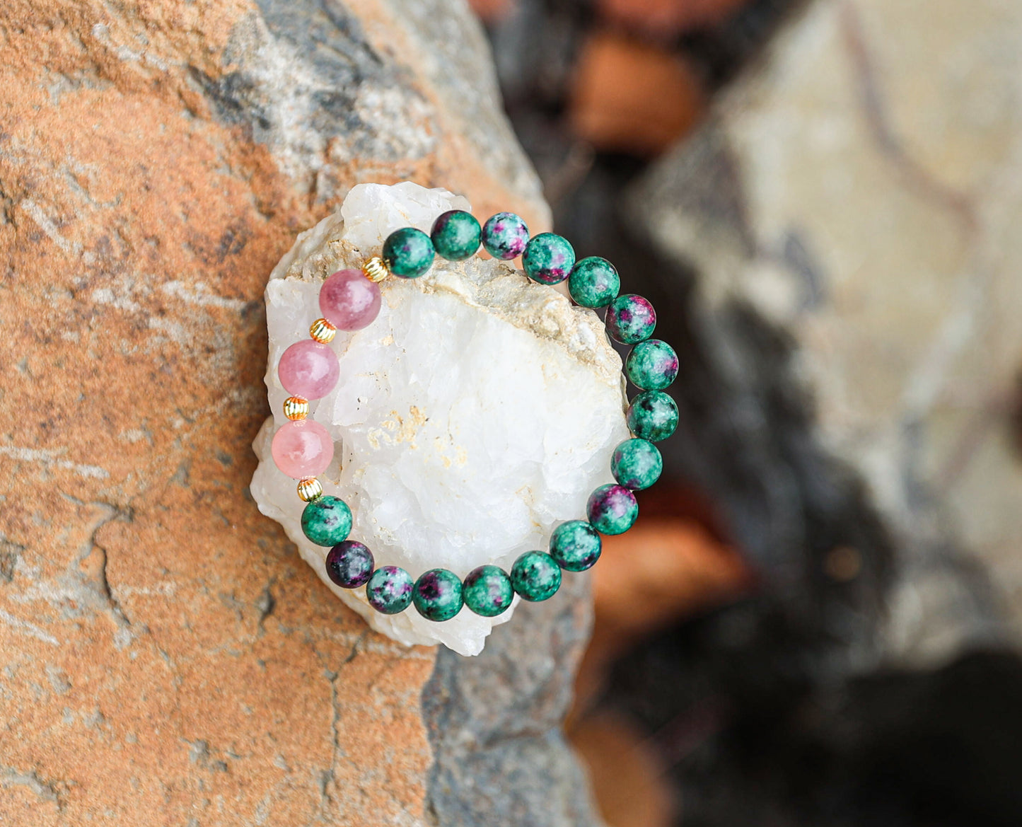Strawberry Quartz-Imperial Jasper Bracelet