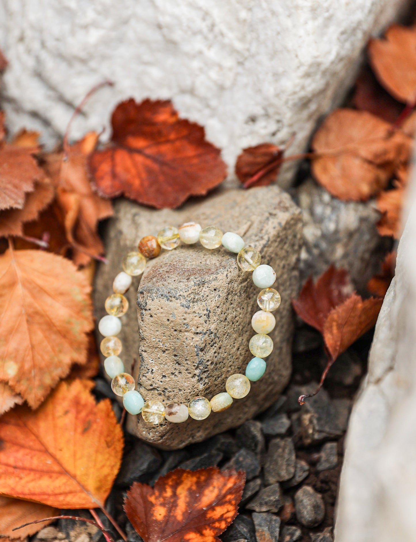 سوار من الأمازونيت والسيترين