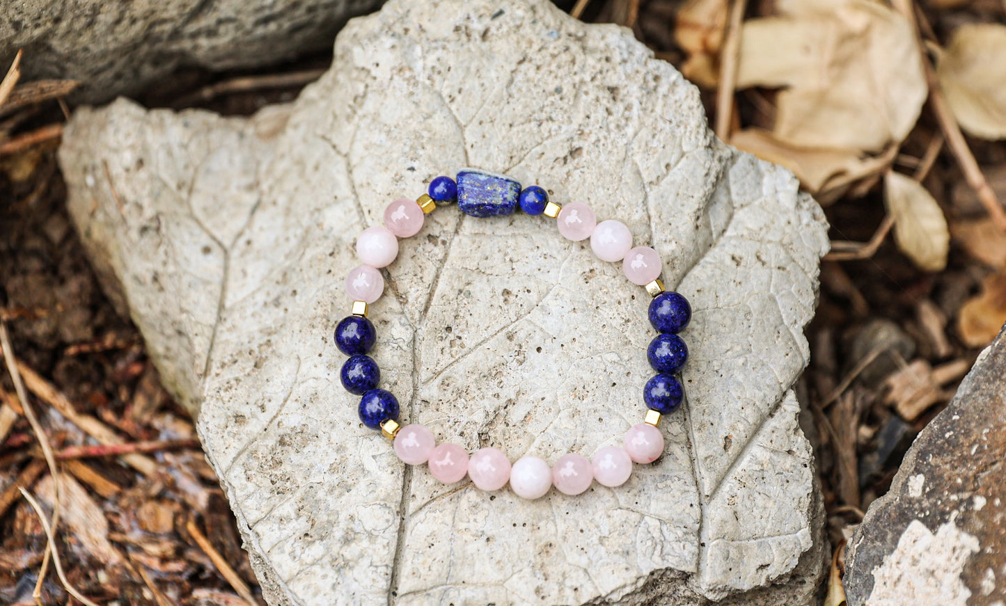 Rose Quartz-Lapis Lazuli Bracelet