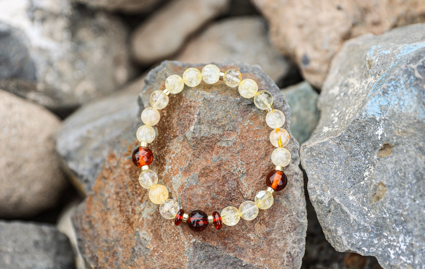Citrine-Amber Bracelet