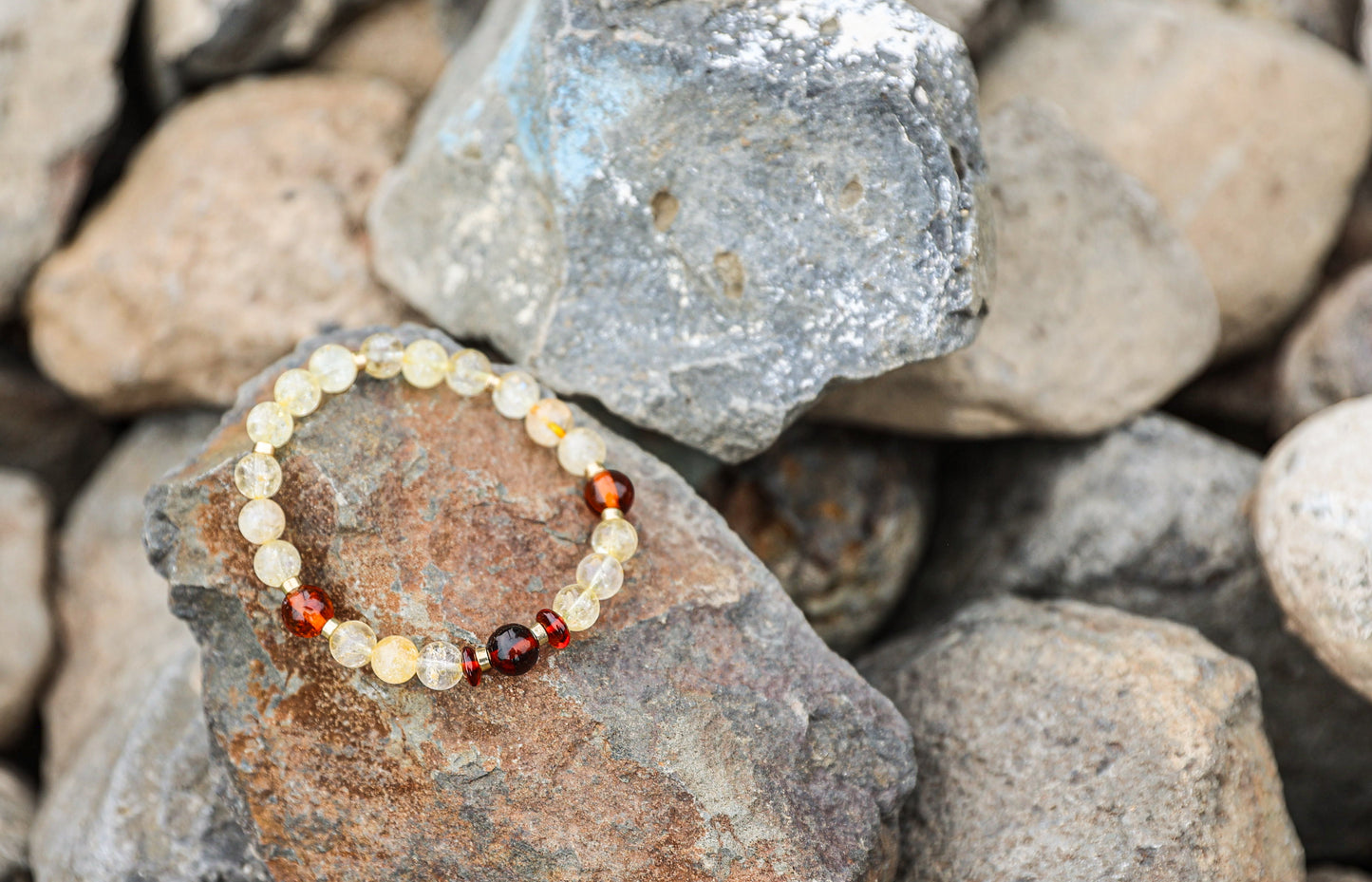 Citrine-Amber Bracelet