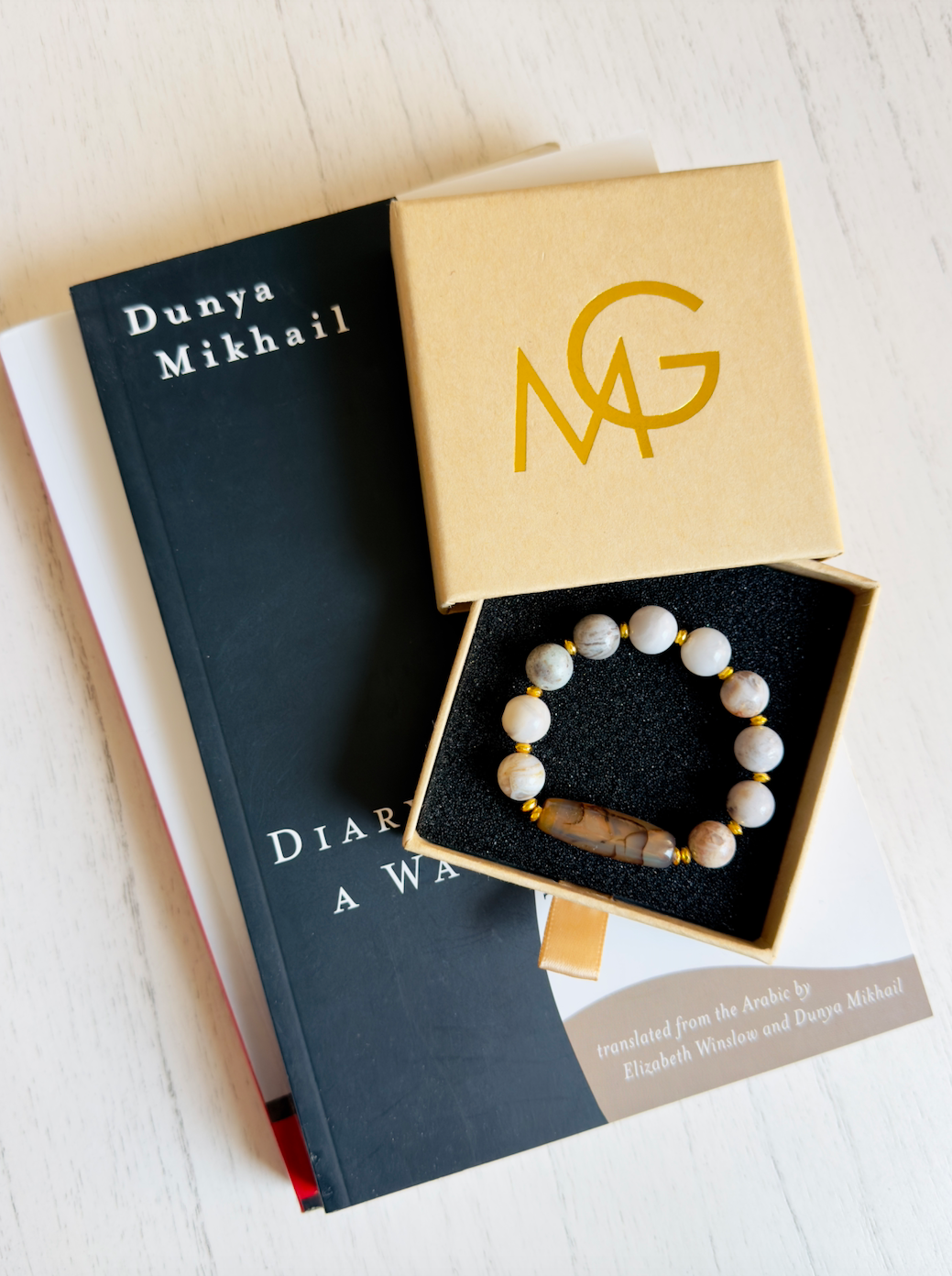 Agate Bracelet with Hematite Bracelet