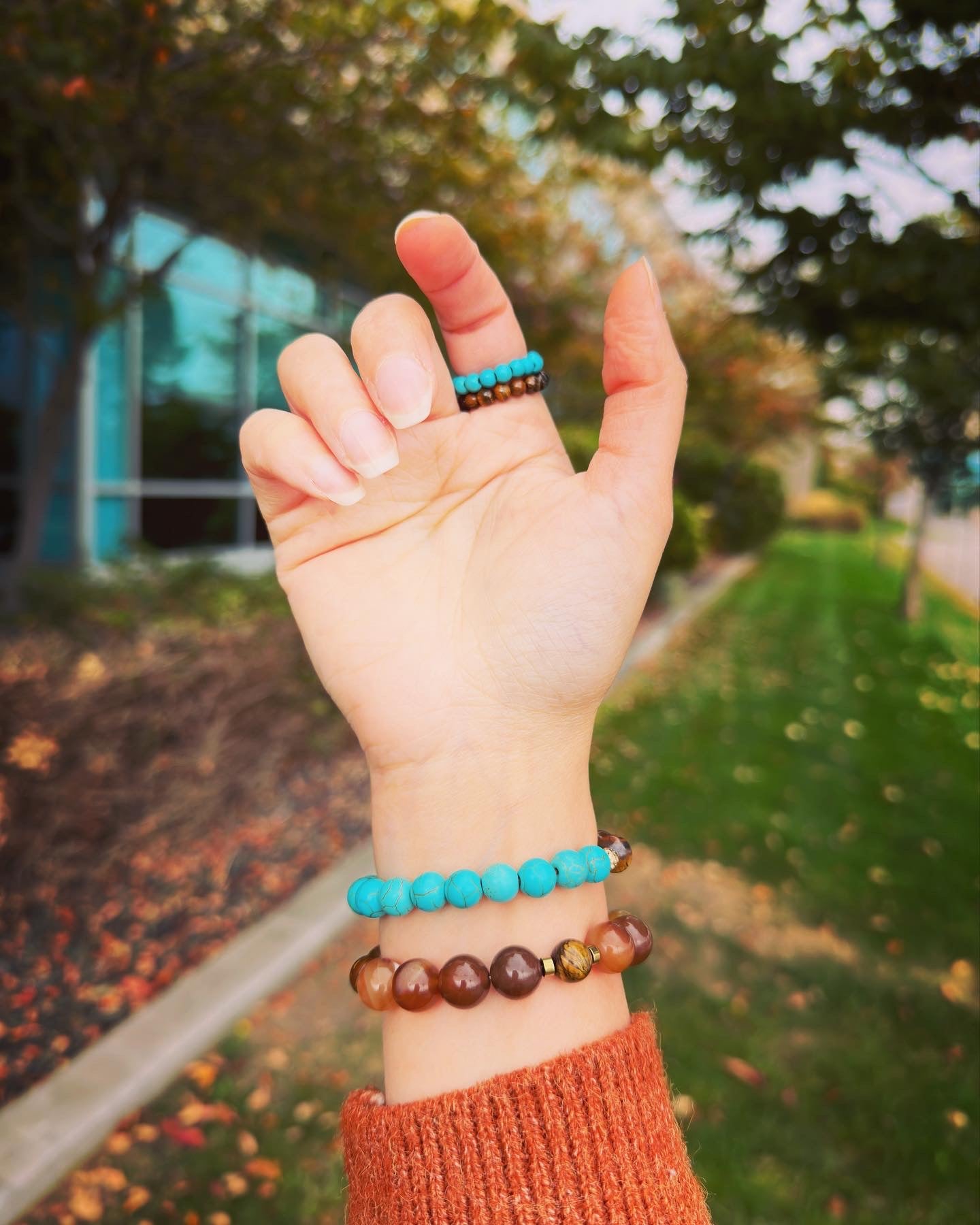 Turquoise and Tiger eye Rings
