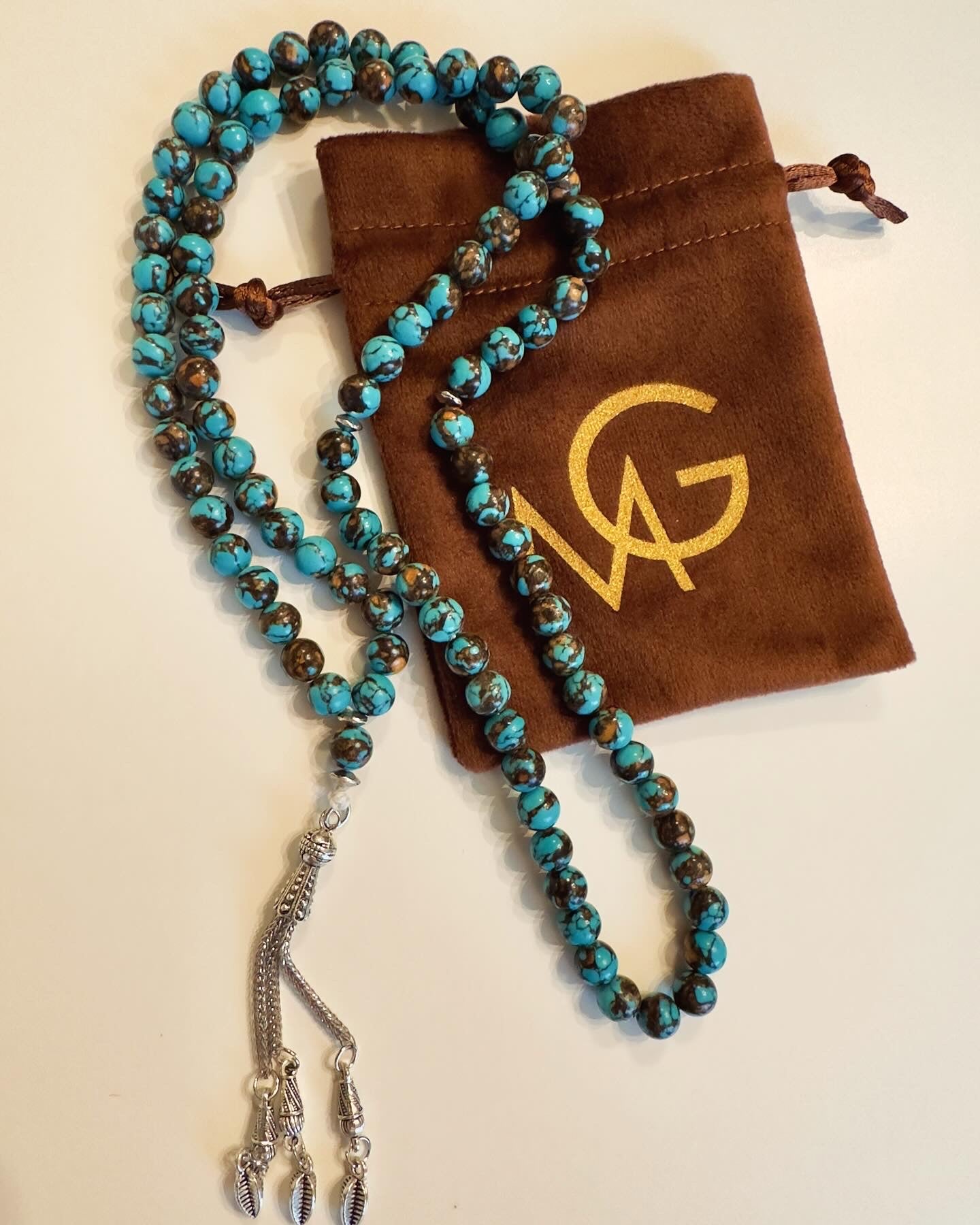 مسبحة فيروزية مكونة من 99 حبة