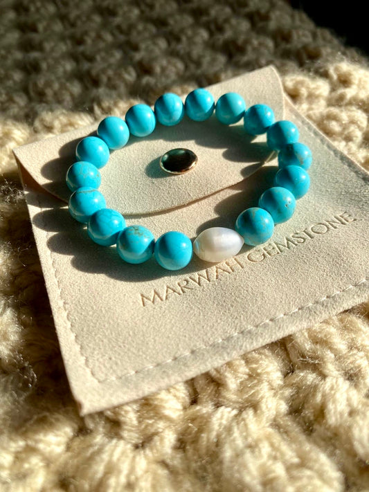 Girls Bracelet Turquoise - Freshwater Pearl