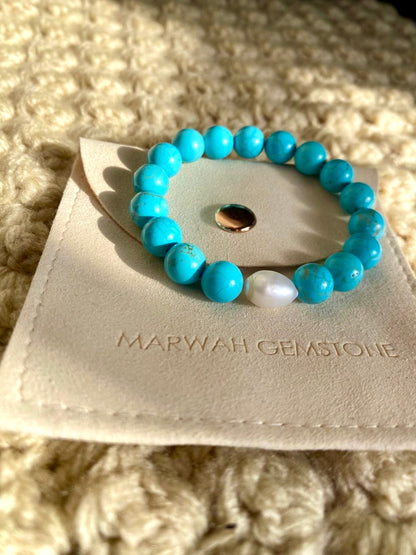 Girls Bracelet Turquoise - Freshwater Pearl