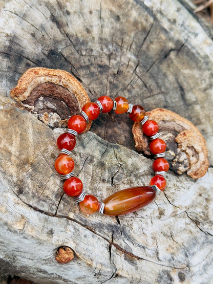 Red Agate Unisex Bracelet