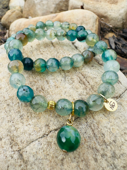 Faceted Green Agate Bracelet (ONLY ONE LEFT)