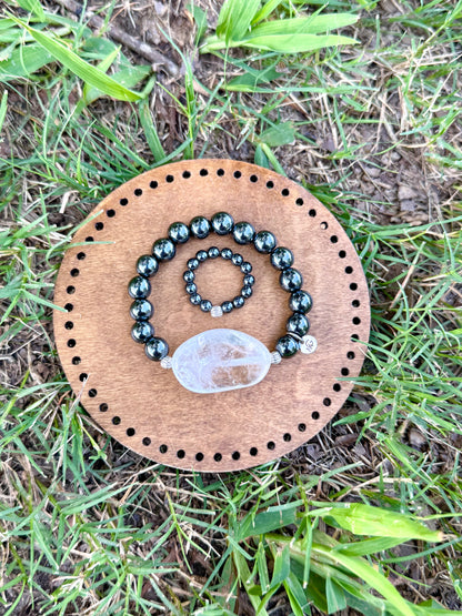 Hematite - White Quartz Bracelet