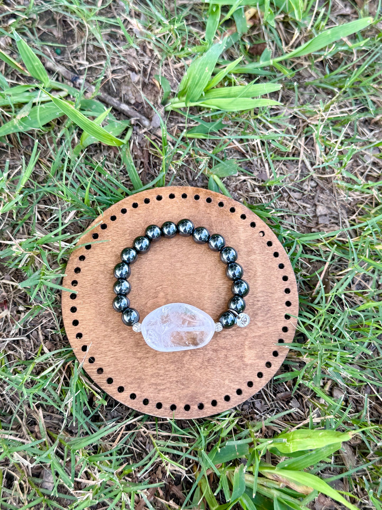 Hematite - White Quartz Bracelet