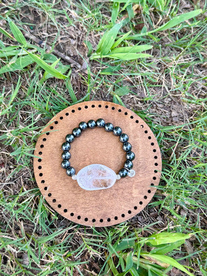 Hematite - White Quartz Bracelet