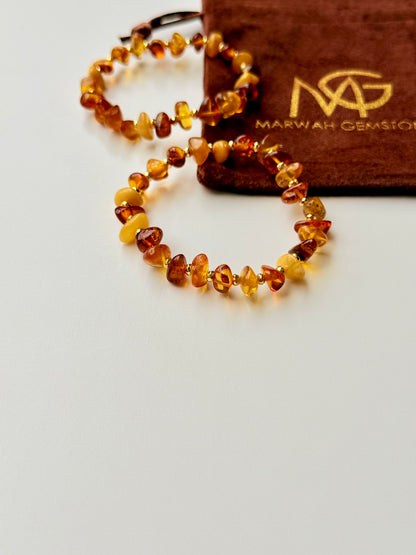 سوار كهرمان طبيعي شكل كسر غير منتظم 