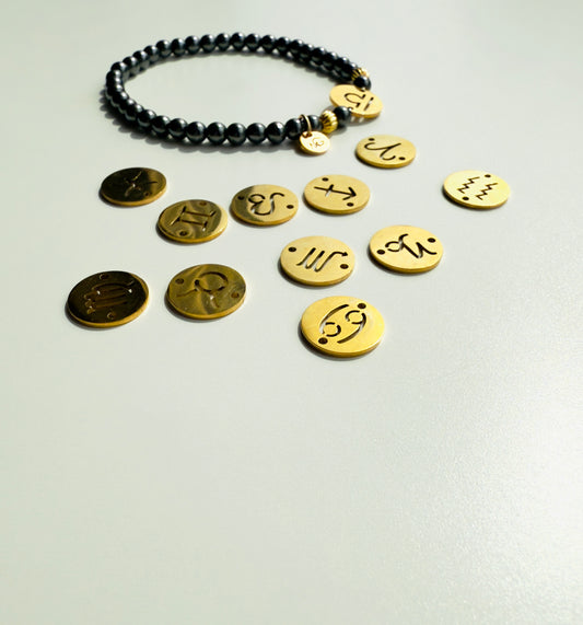 Custom Design Hematite Zodiac Sign Bracelet