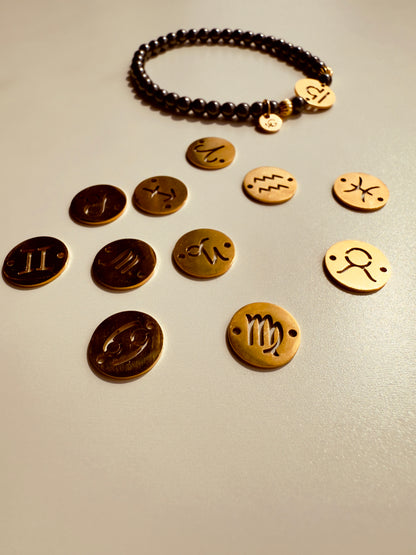 Custom Design Hematite Zodiac Sign Bracelet