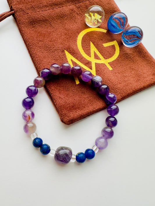 Lapis Lazuli-Amethyst Girl's Custom Design Bracelet