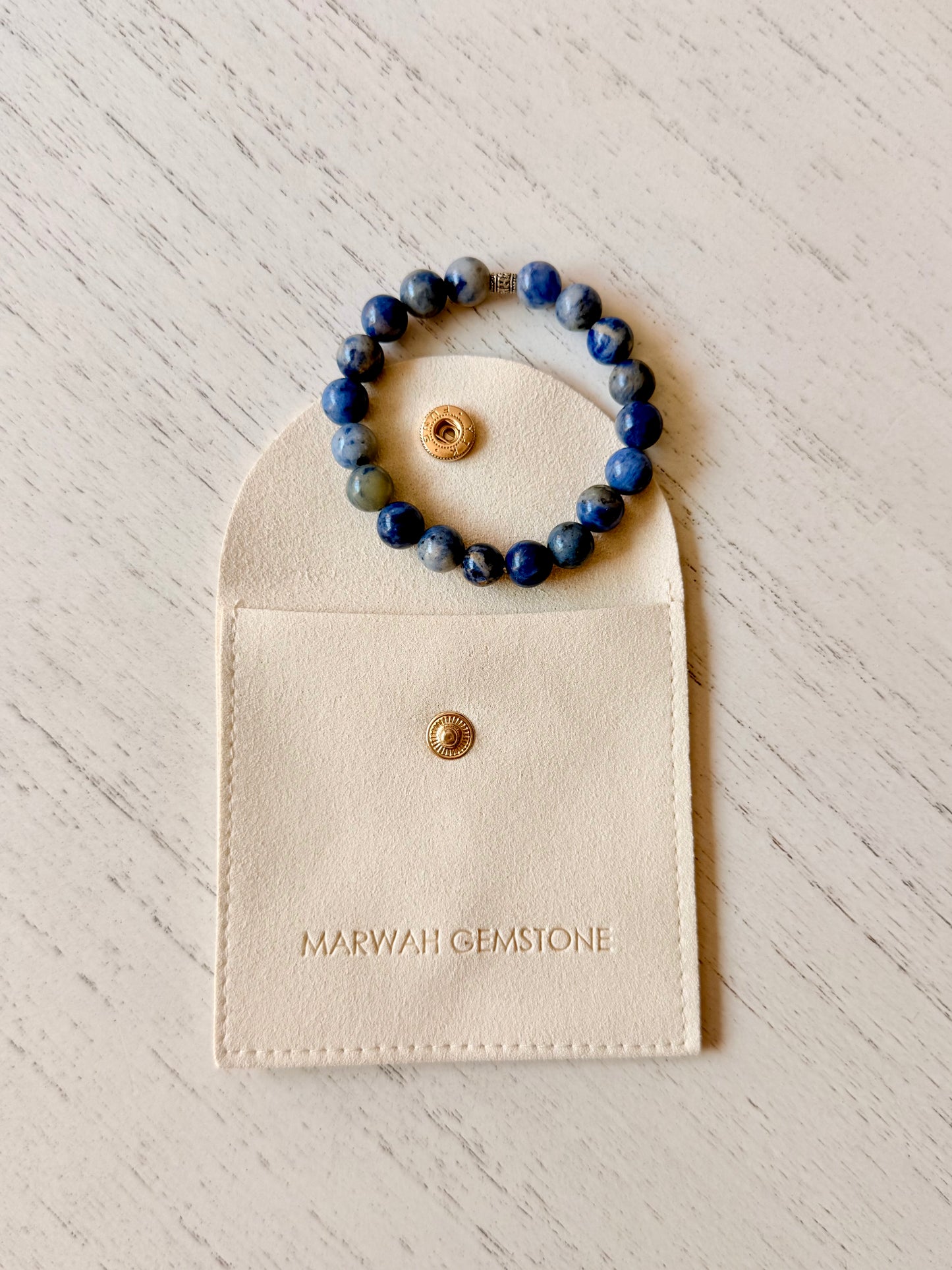 Blue Sodalite Kids Bracelet with Silver 925 Spacers
