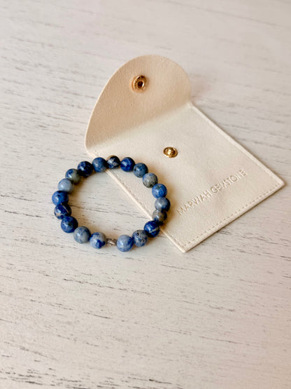 Blue Sodalite Kids Bracelet with Silver 925 Spacers