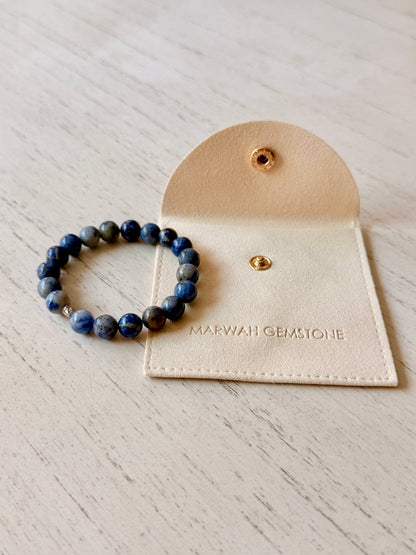 Blue Sodalite Kids Bracelet with Silver 925 Spacers
