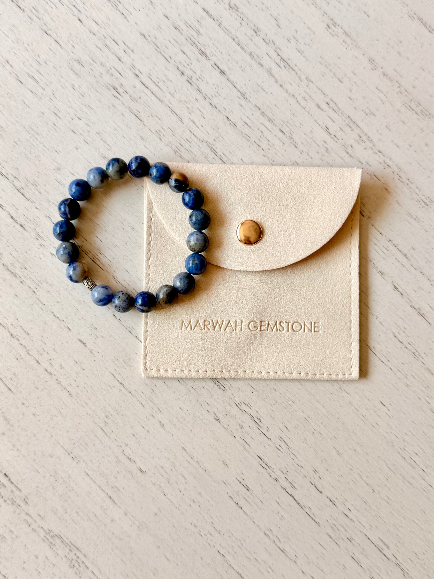 Blue Sodalite Kids Bracelet with Silver 925 Spacers