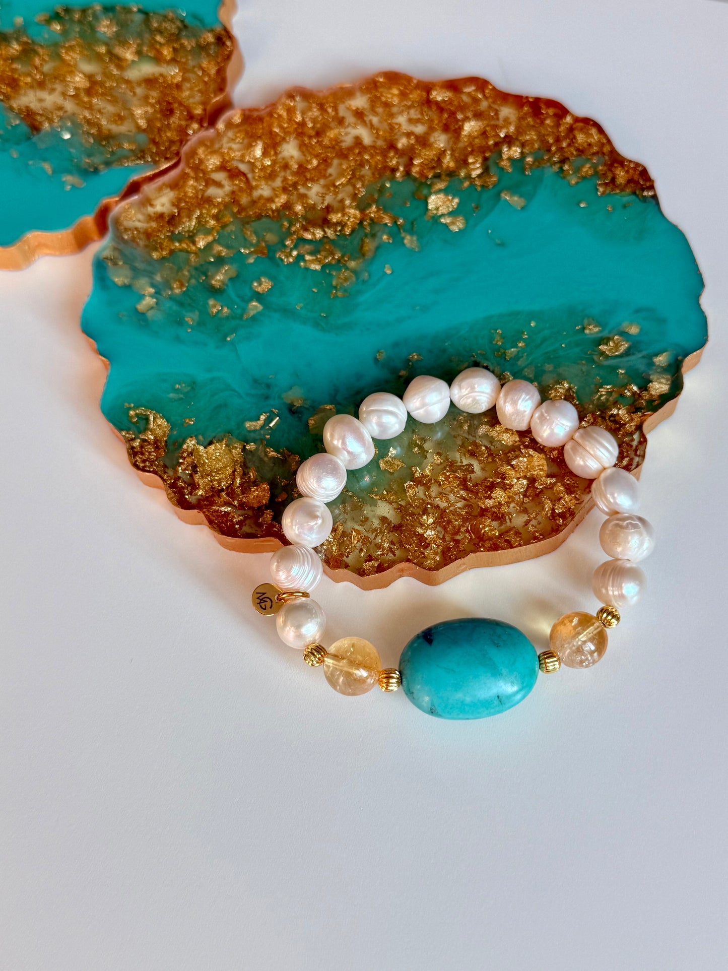 Freshwater Pearls - Citrine - Turquoise