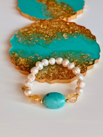 Freshwater Pearls - Citrine - Turquoise