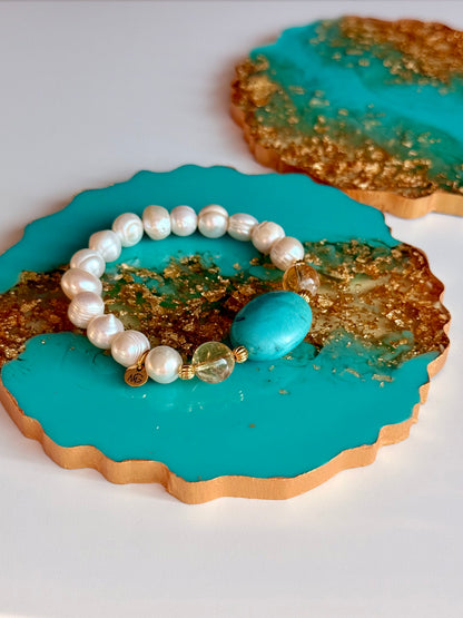 Freshwater Pearls - Citrine - Turquoise