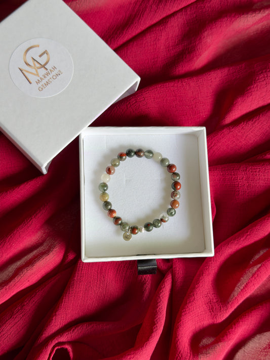 Bloodstone Bracelet 6mm Bead Size