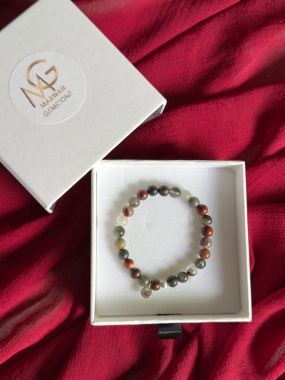 Bloodstone Bracelet 6mm Bead Size