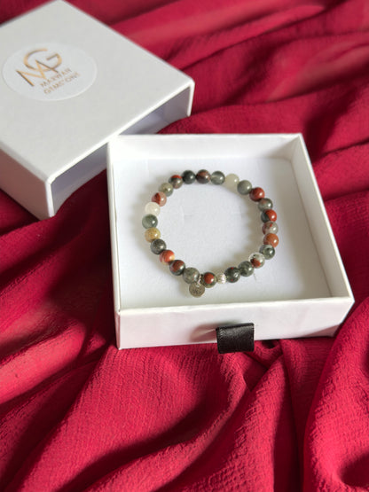 Bloodstone Bracelet 6mm Bead Size