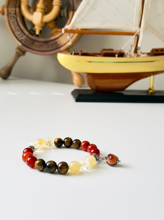 New Design Wealthy Bracelet with Red Agate Charm