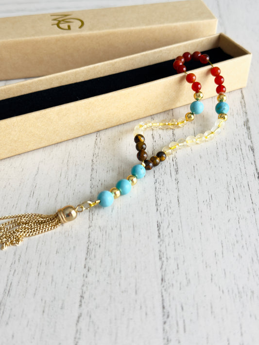 33-Bead Multi-Gemstone Misbaha 6mm Bead Size