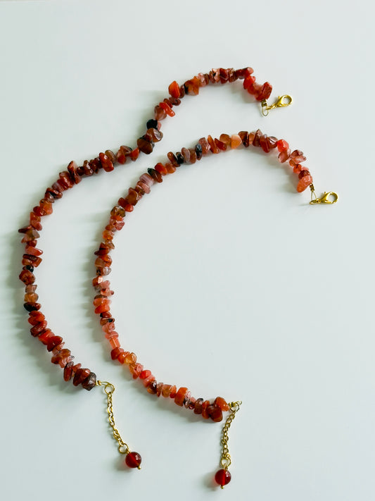 Chipped Red Agate Pair Anklets