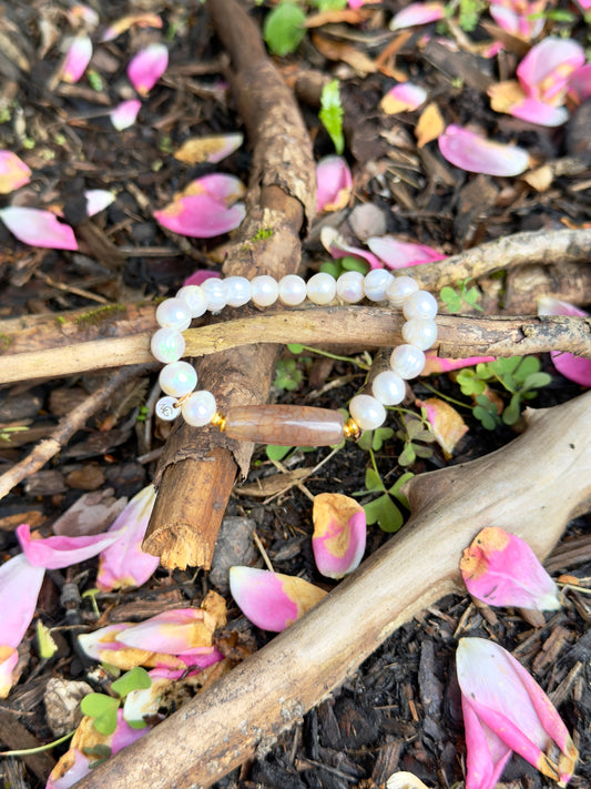 Agate - Natural Pearl Bracelet