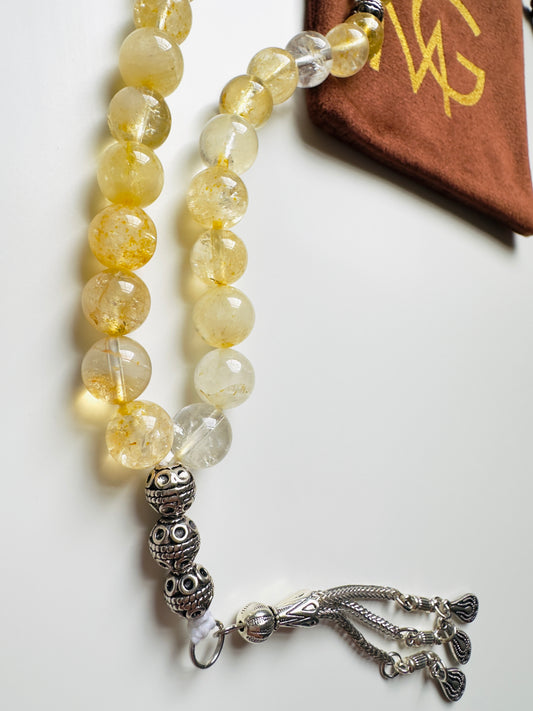 Citrine 10mm Sized Beads-33 Bead Misbaha