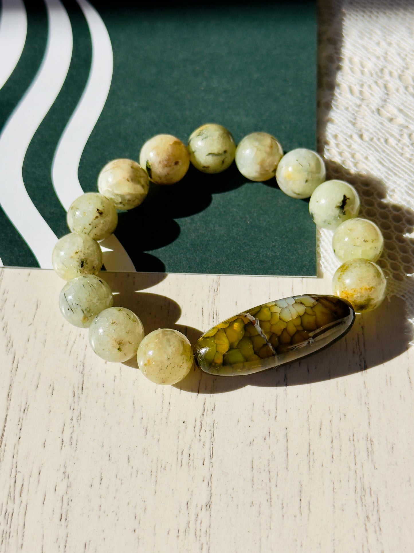 Agate - Peridot Bracelet