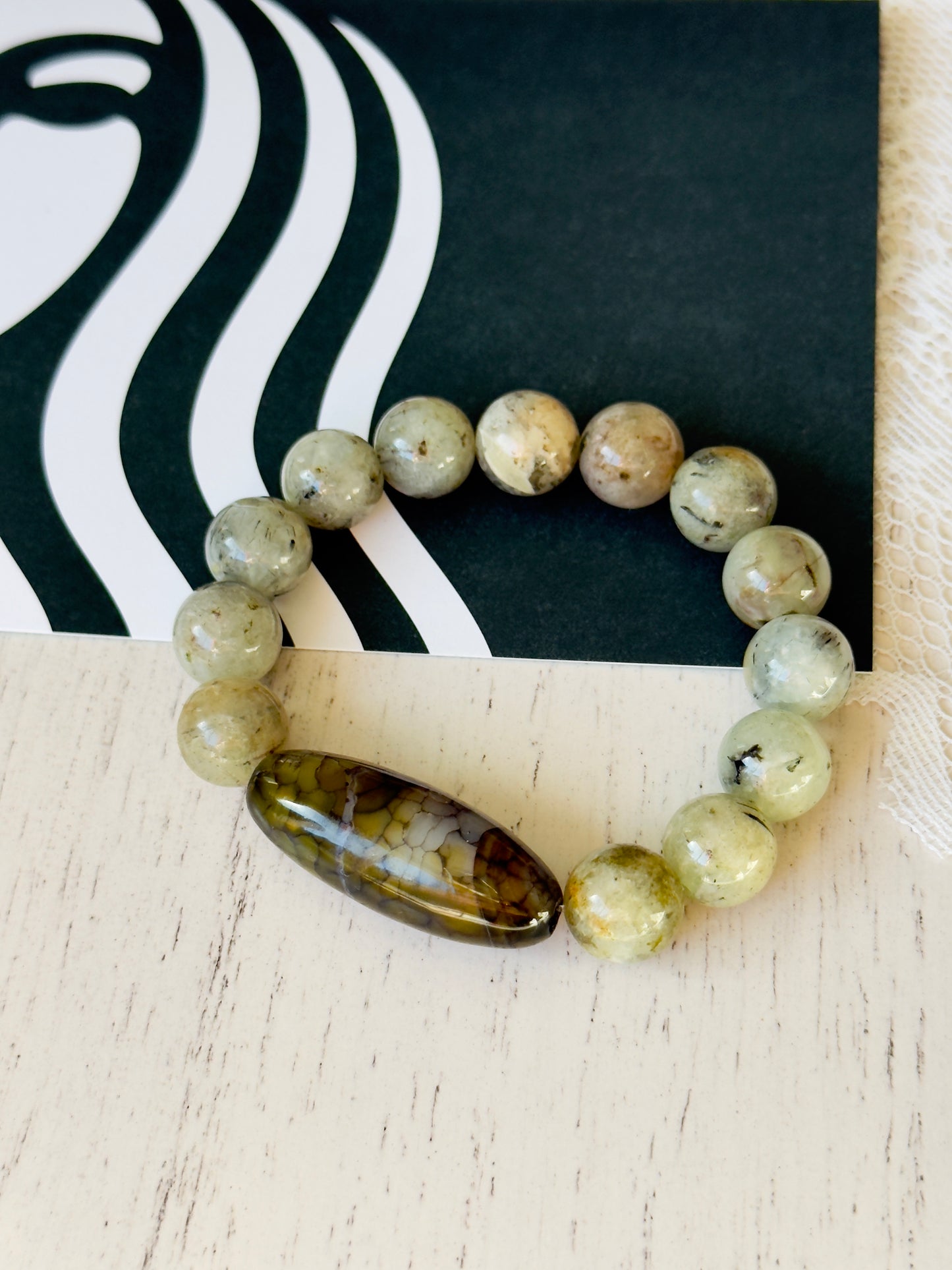Agate - Peridot Bracelet