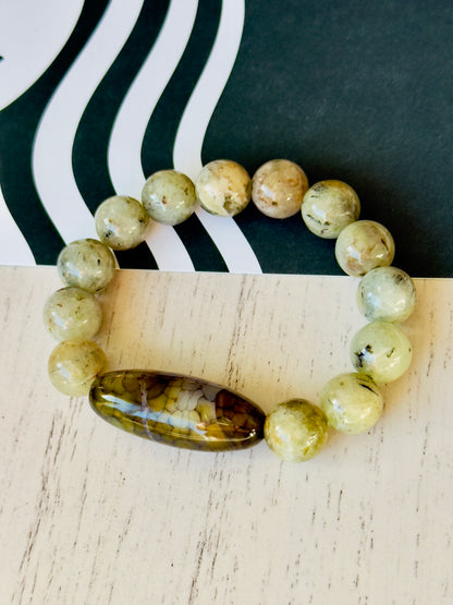 Agate - Peridot Bracelet
