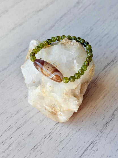 Peridot - Agate Bracelet