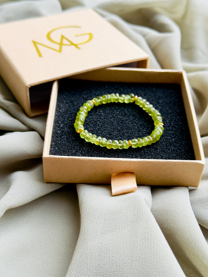 High Quality and Soft Peridot Bracelet with Hematite Spacers (ONLY 1 LEFT)