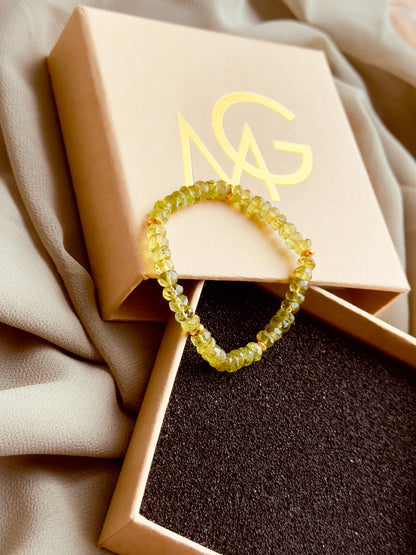 High Quality and Soft Peridot Bracelet with Hematite Spacers (ONLY 1 LEFT)