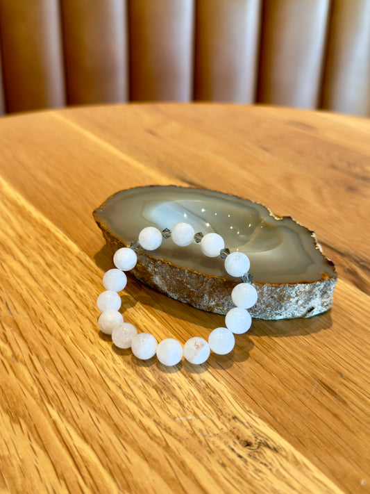 Moonstone Bracelet with Swarovski Spacers