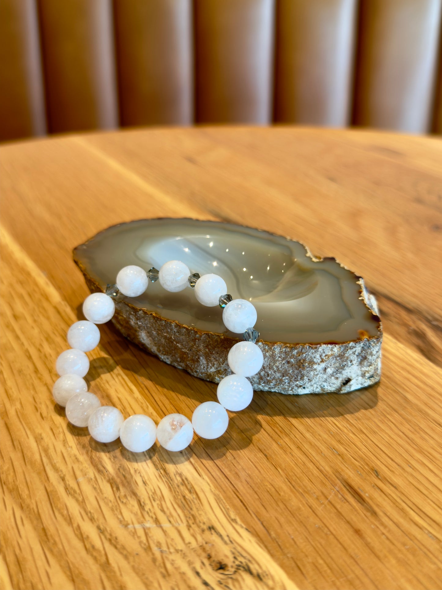 Moonstone Bracelet with Swarovski Spacers