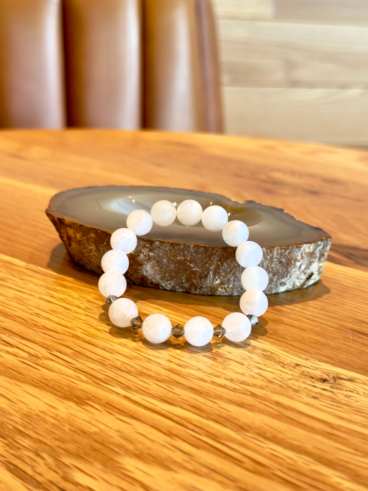 Moonstone Bracelet with Swarovski Spacers