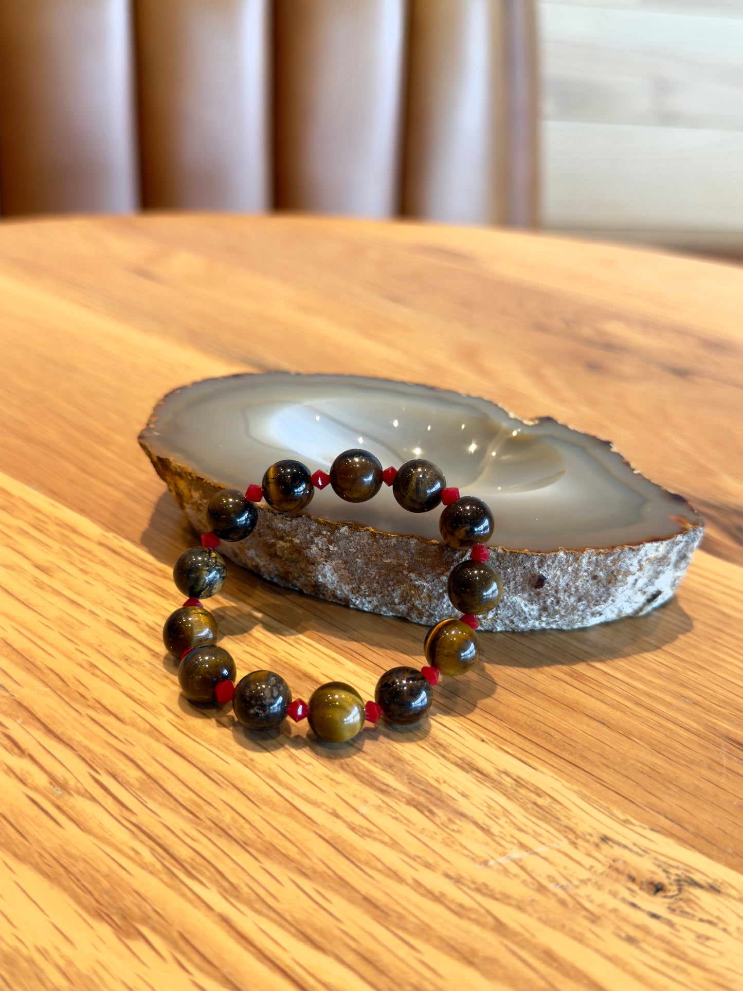 Tiger Eye Bracelet with Swarovski Spacers