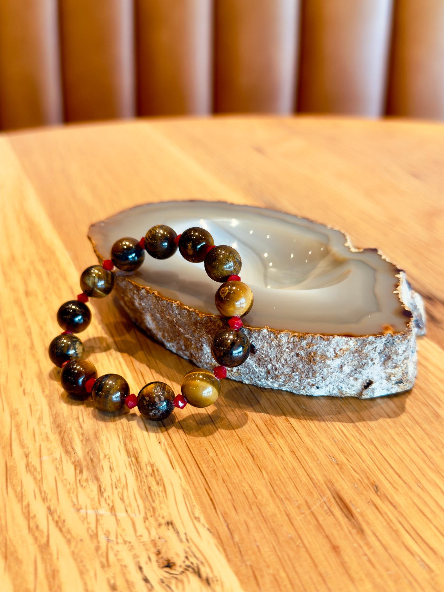 Tiger Eye Bracelet with Swarovski Spacers