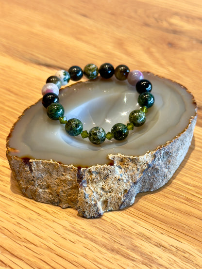 Tourmaline Bracelet with Swarovski Spacers