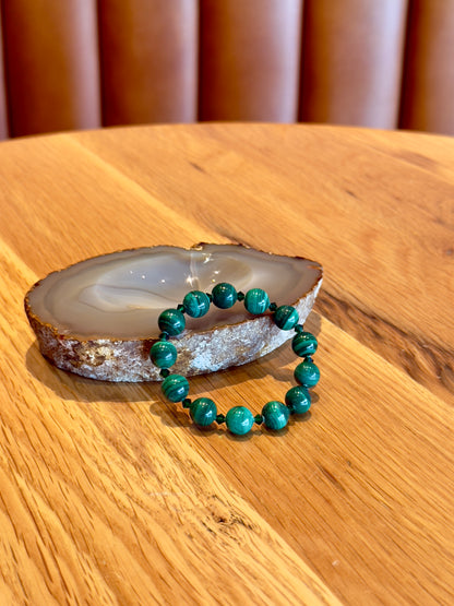 Malachite Bracelet with Swarovski Spacers