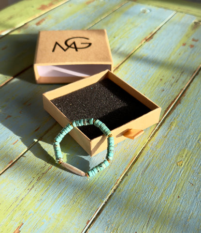 Unique Turquoise - Natural Pearl Bracelet