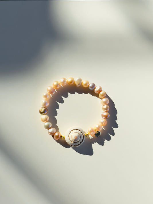 Natural Golden Pearl - River Shell Bracelet