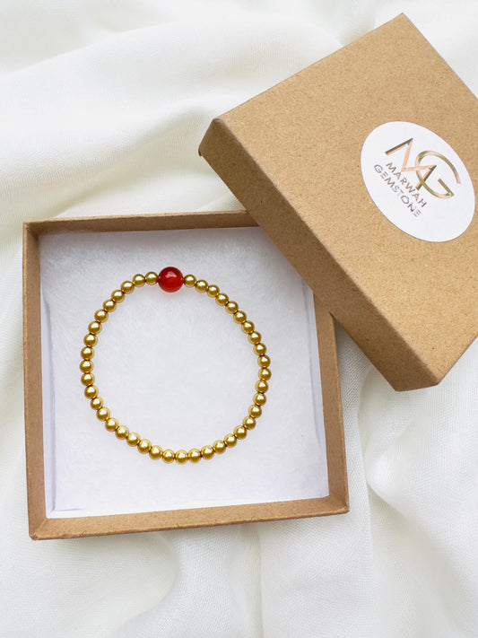Plated Glass Custom Bracelet With One Gemstone